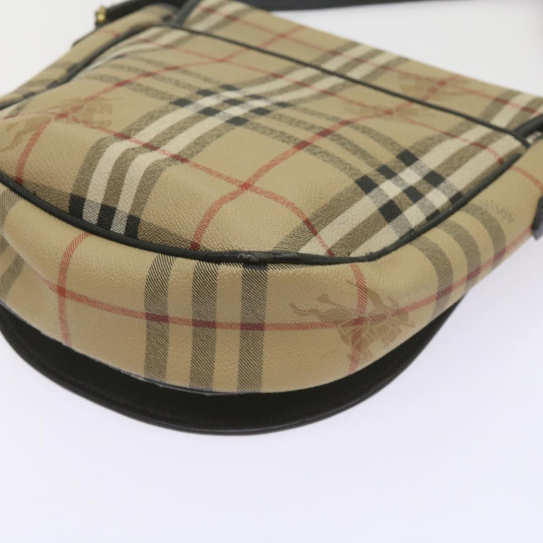 BURBERRYSs Nova Check Shoulder Bag PVC Beige Auth yk11243