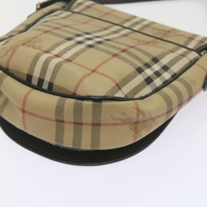 BURBERRYSs Nova Check Shoulder Bag PVC Beige Auth yk11243