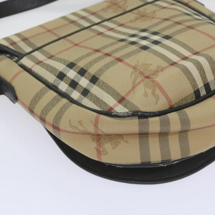 BURBERRYSs Nova Check Shoulder Bag PVC Beige Auth yk11243
