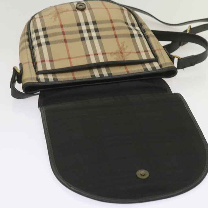 BURBERRYSs Nova Check Shoulder Bag PVC Beige Auth yk11243