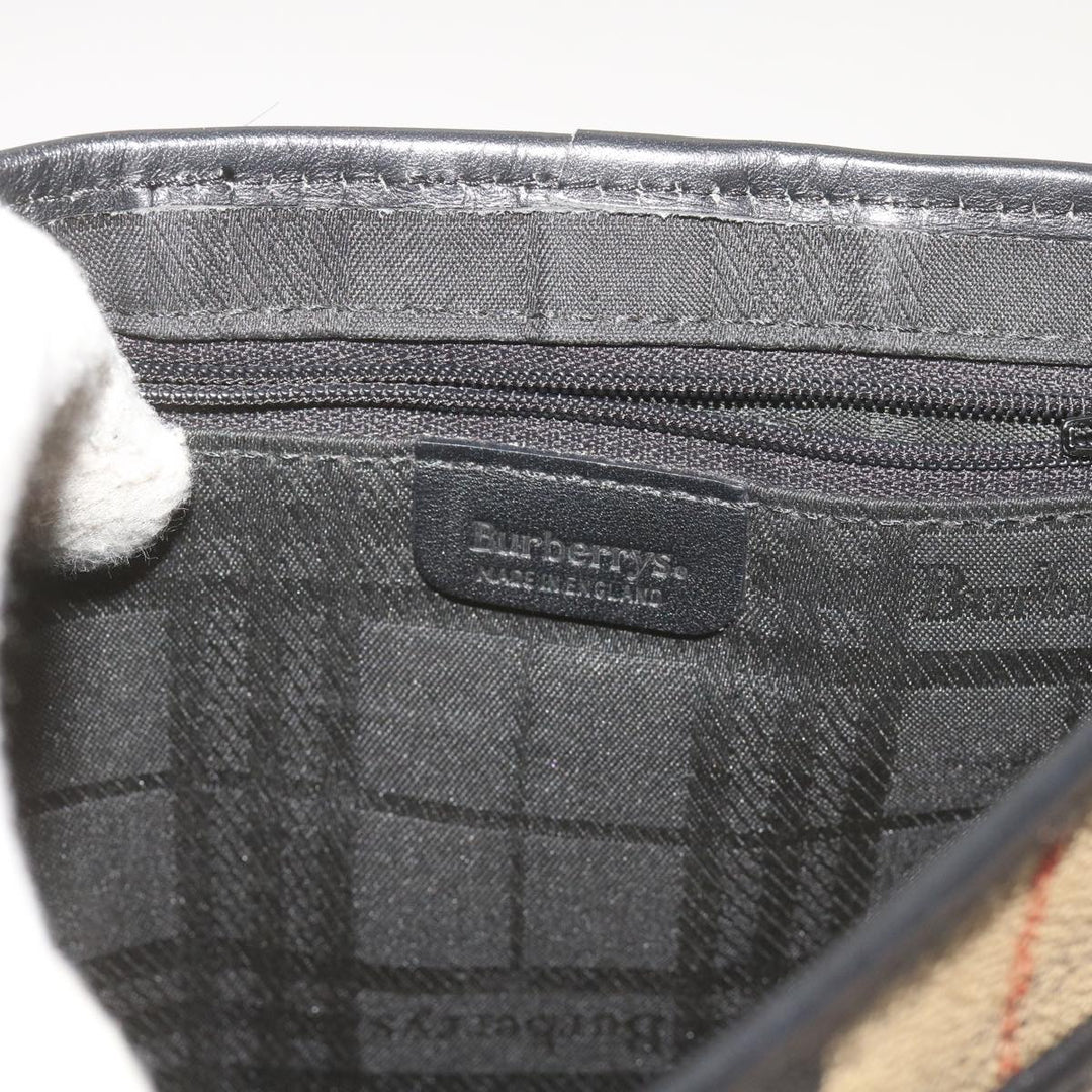 BURBERRYSs Nova Check Shoulder Bag PVC Beige Auth yk11243