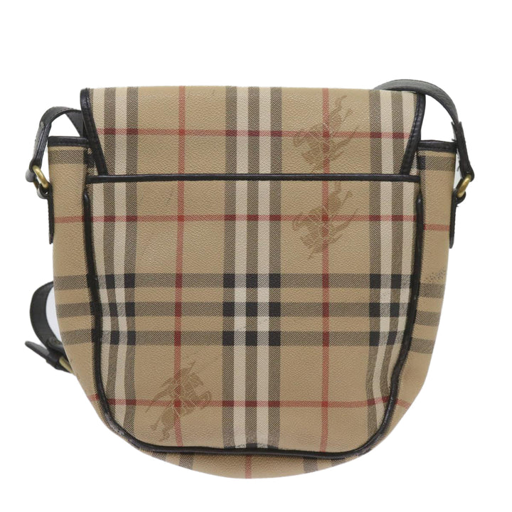 BURBERRYSs Nova Check Shoulder Bag PVC Beige Auth yk11243