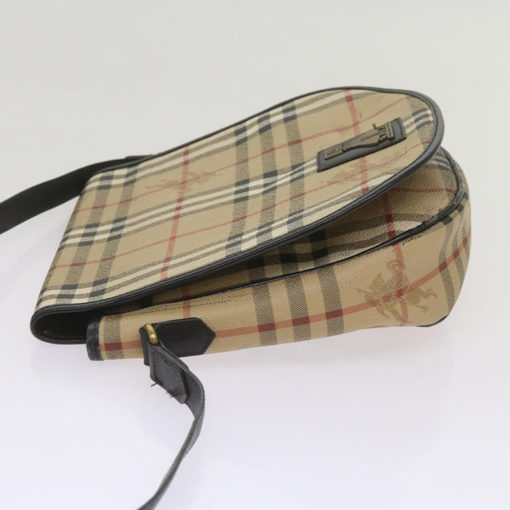 BURBERRYSs Nova Check Shoulder Bag PVC Beige Auth yk11243