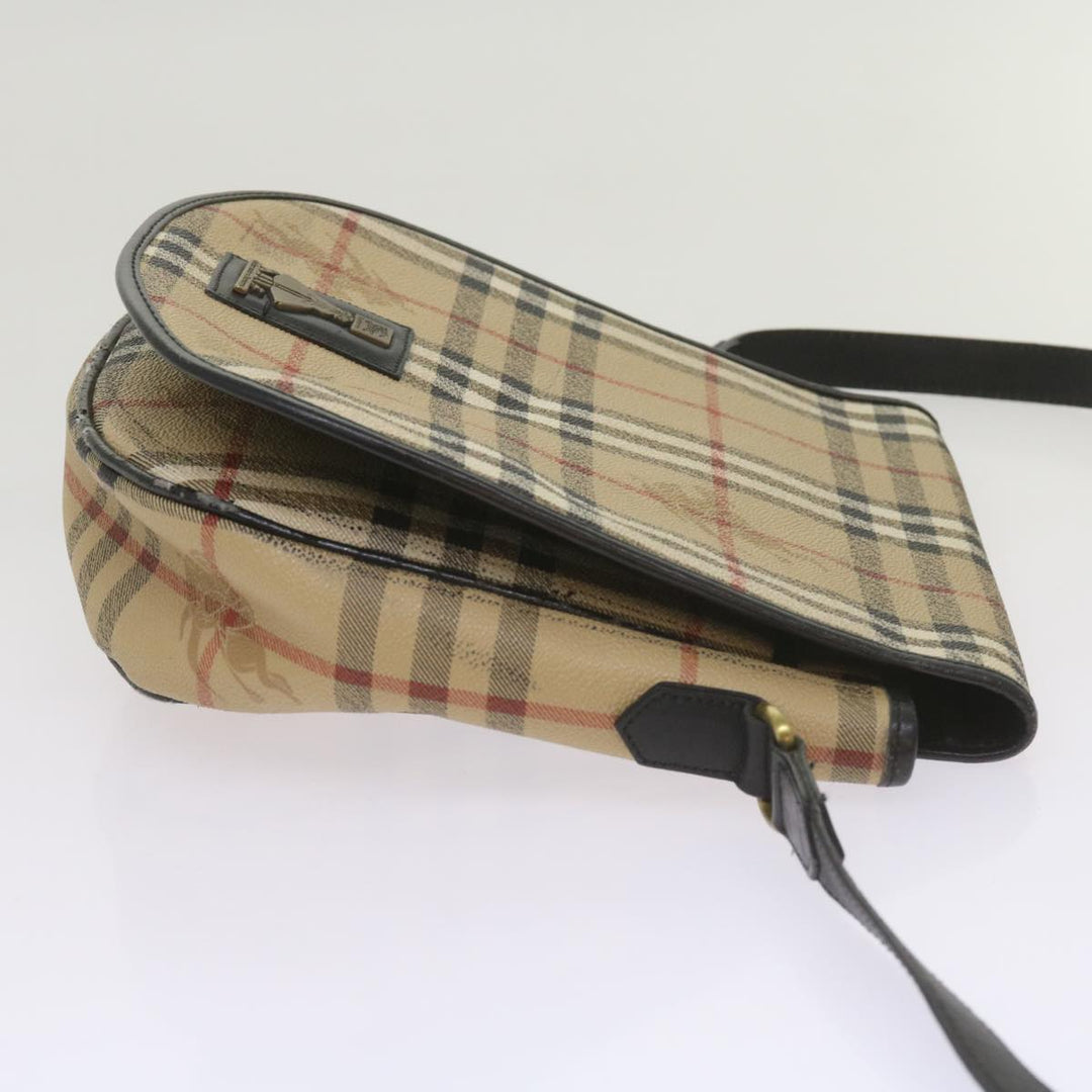 BURBERRYSs Nova Check Shoulder Bag PVC Beige Auth yk11243