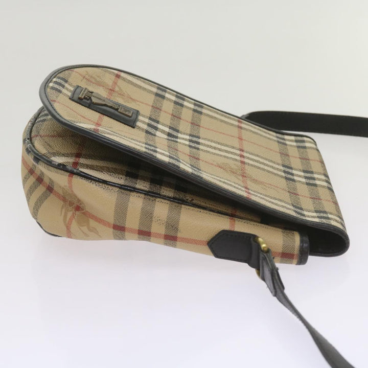BURBERRYSs Nova Check Shoulder Bag PVC Beige Auth yk11243
