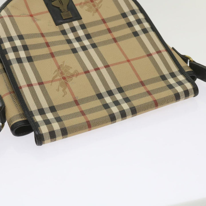 BURBERRYSs Nova Check Shoulder Bag PVC Beige Auth yk11243