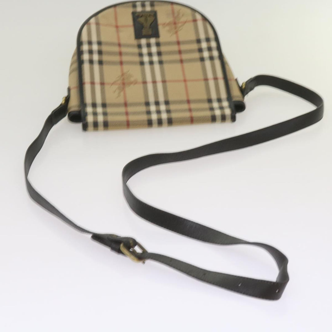 BURBERRYSs Nova Check Shoulder Bag PVC Beige Auth yk11243