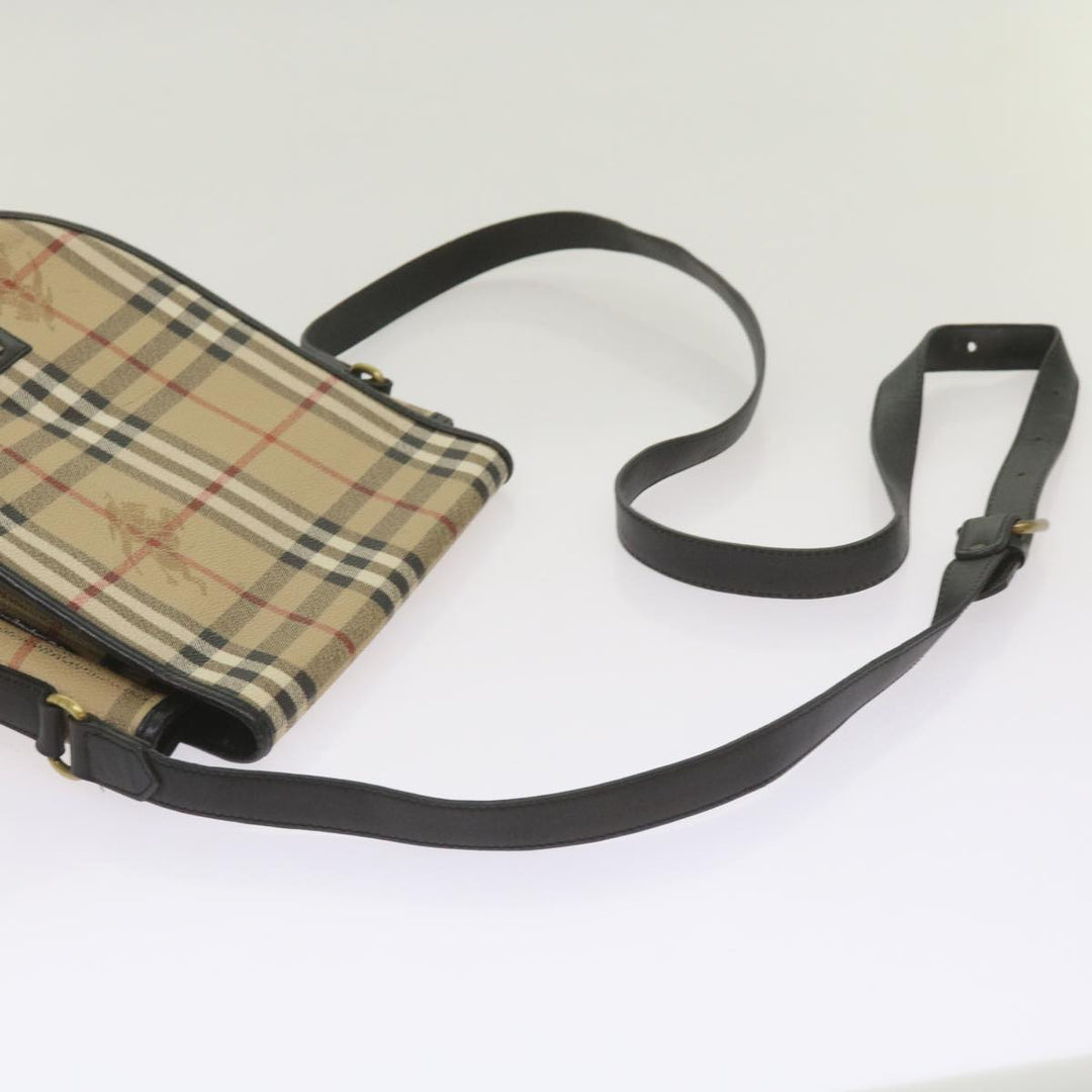 BURBERRYSs Nova Check Shoulder Bag PVC Beige Auth yk11243