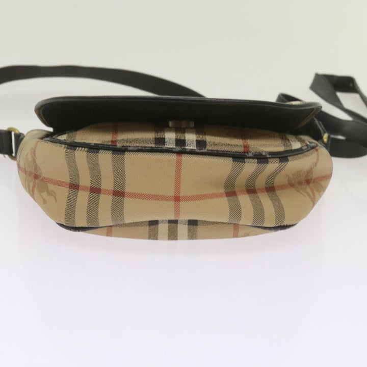 BURBERRYSs Nova Check Shoulder Bag PVC Beige Auth yk11243