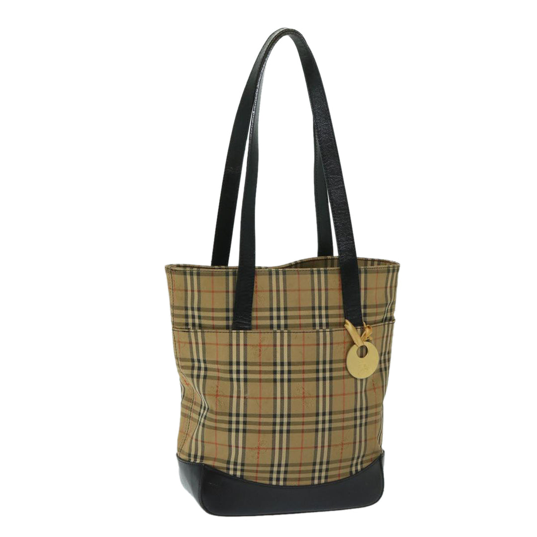 BURBERRYSs Nova Check Shoulder Bag Canvas Beige Black Auth yk11247