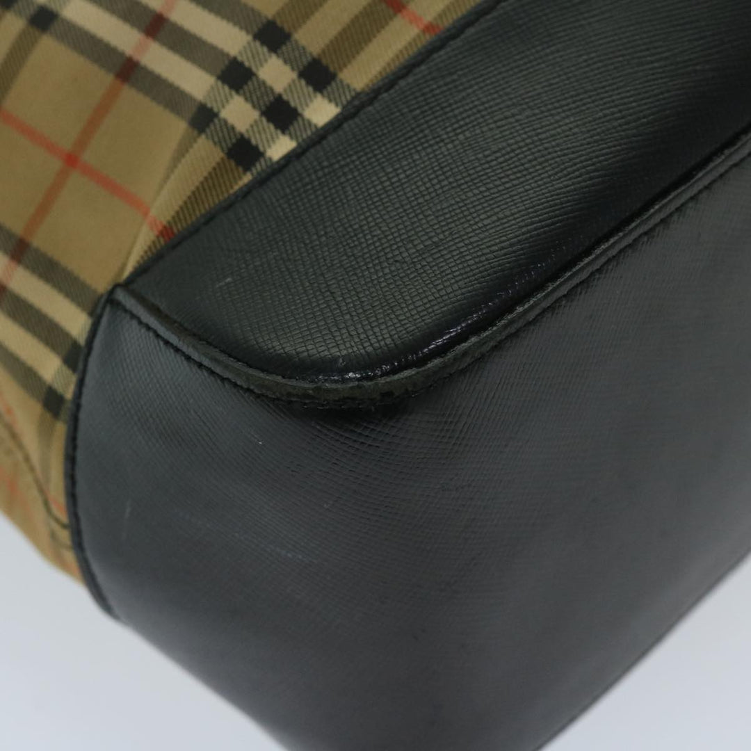BURBERRYSs Nova Check Shoulder Bag Canvas Beige Black Auth yk11247