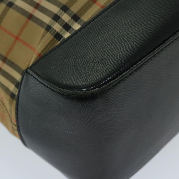 BURBERRYSs Nova Check Shoulder Bag Canvas Beige Black Auth yk11247