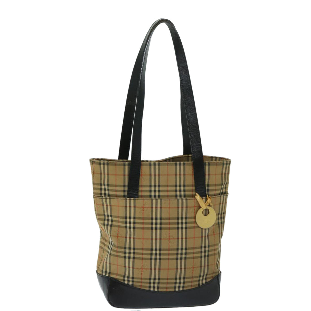 BURBERRYSs Nova Check Shoulder Bag Canvas Beige Black Auth yk11247