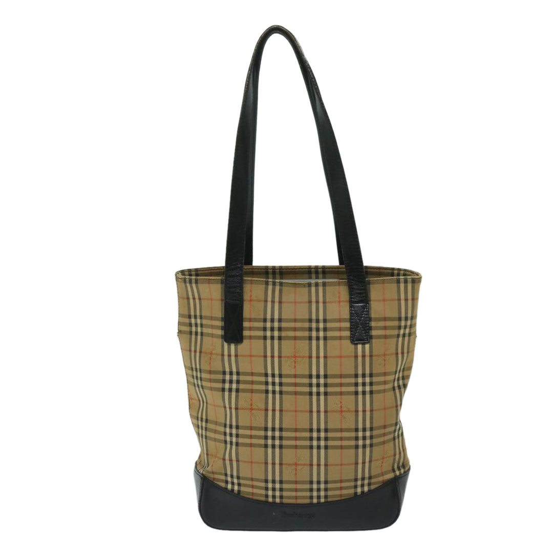 BURBERRYSs Nova Check Shoulder Bag Canvas Beige Black Auth yk11247