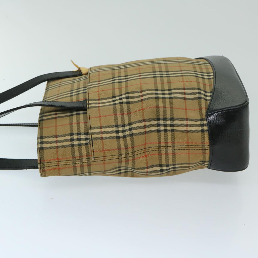 BURBERRYSs Nova Check Shoulder Bag Canvas Beige Black Auth yk11247