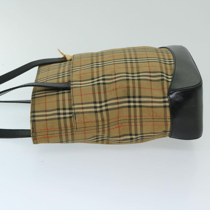BURBERRYSs Nova Check Shoulder Bag Canvas Beige Black Auth yk11247