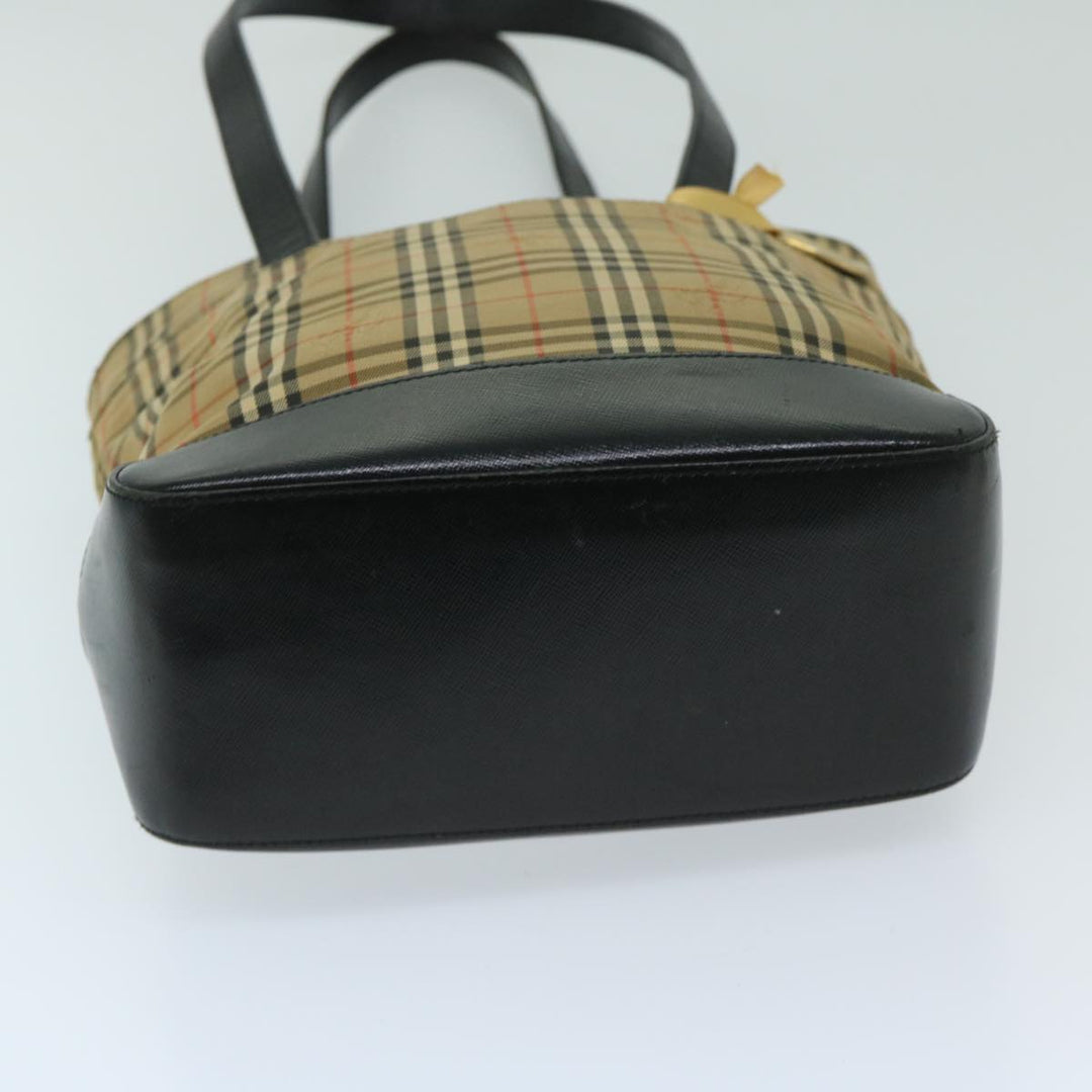 BURBERRYSs Nova Check Shoulder Bag Canvas Beige Black Auth yk11247