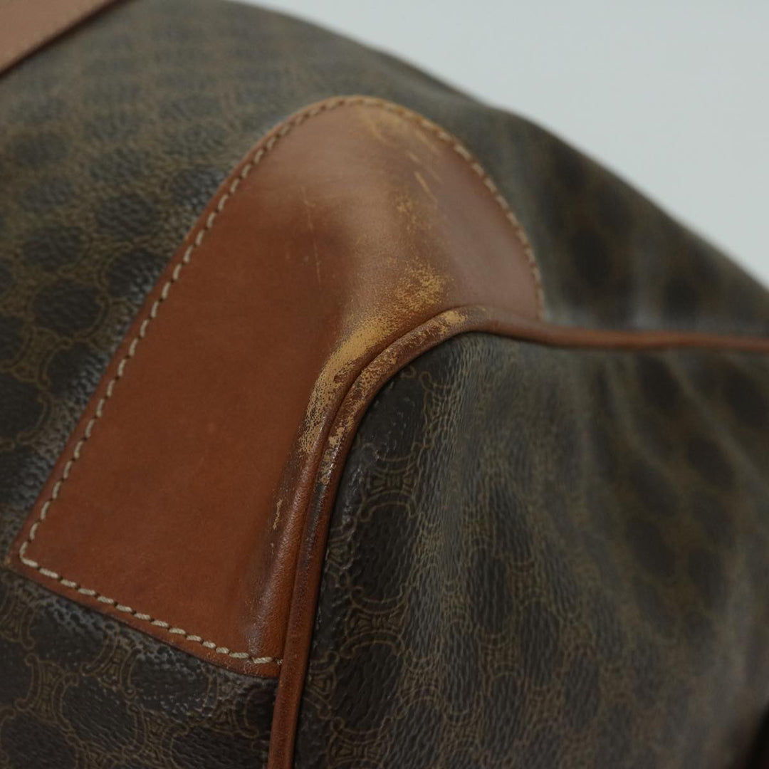 Celine Macadam Canvas Boston Bag PVC Brown 11251