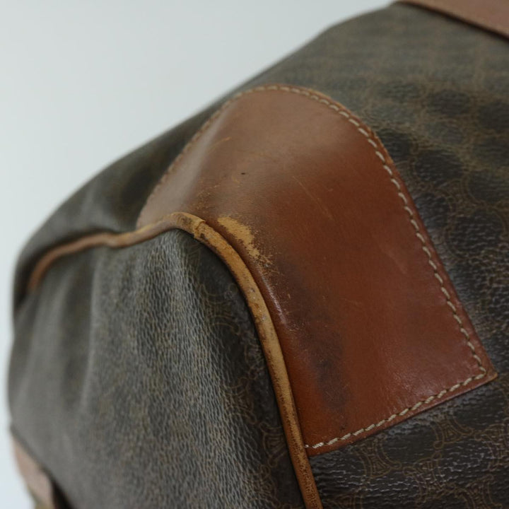 Celine Macadam Canvas Boston Bag PVC Brown 11251