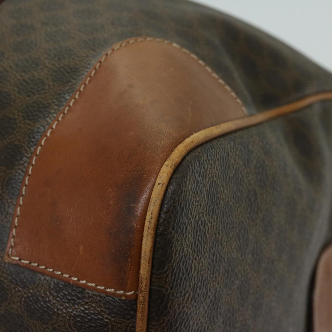 Celine Macadam Canvas Boston Bag PVC Brown 11251