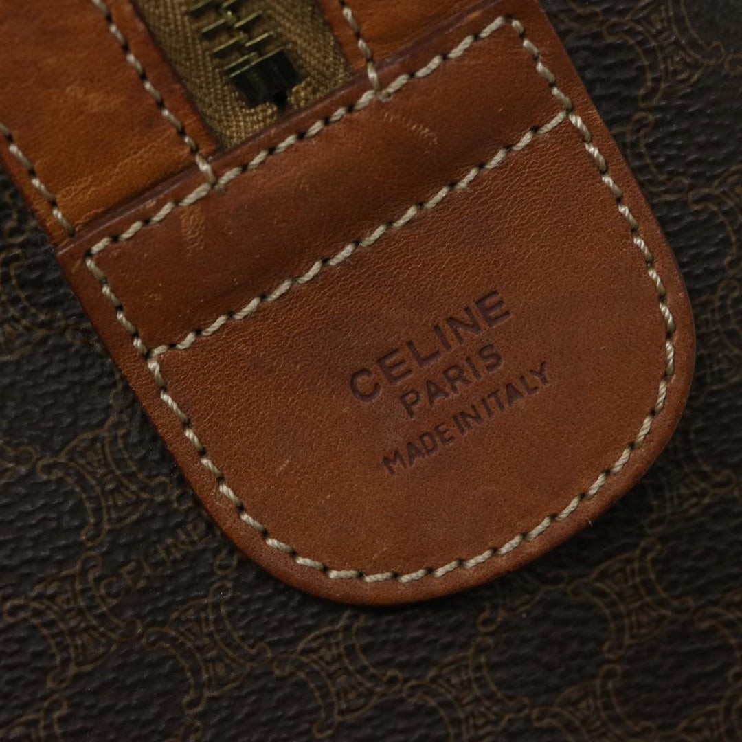 Celine Macadam Canvas Boston Bag PVC Brown 11251