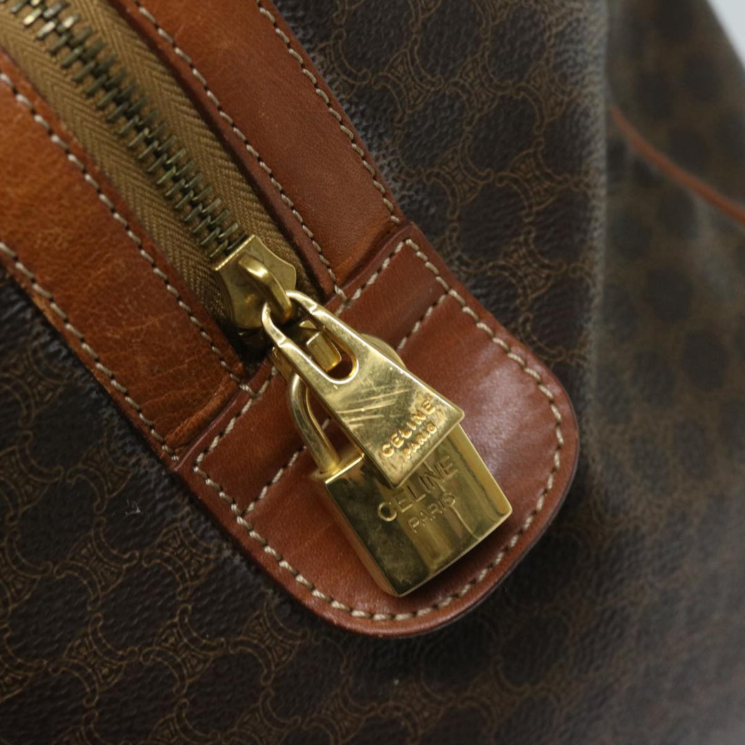 Celine Macadam Canvas Boston Bag PVC Brown 11251