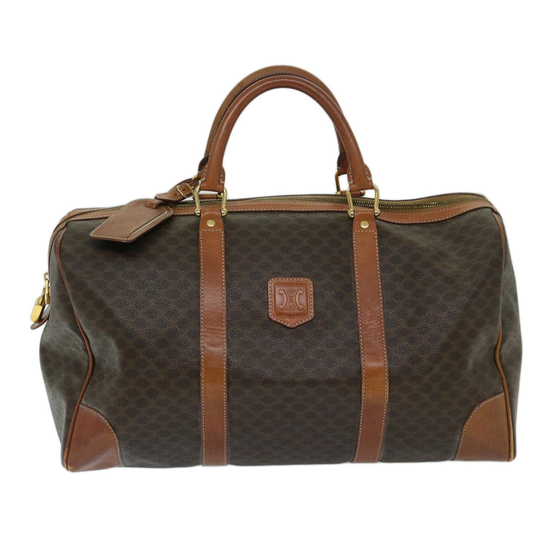 Celine Macadam Canvas Boston Bag PVC Brown 11251