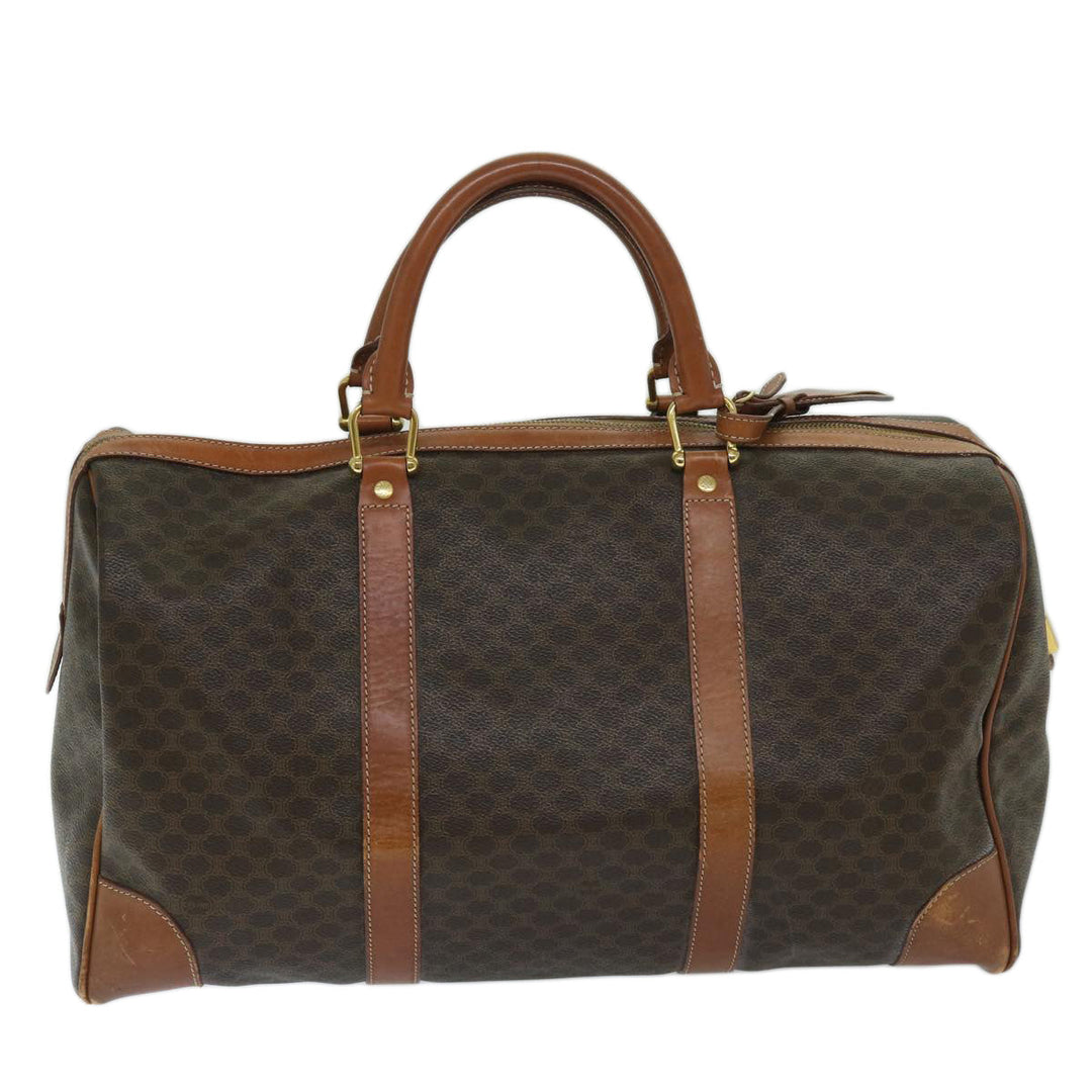 Celine Macadam Canvas Boston Bag PVC Brown 11251