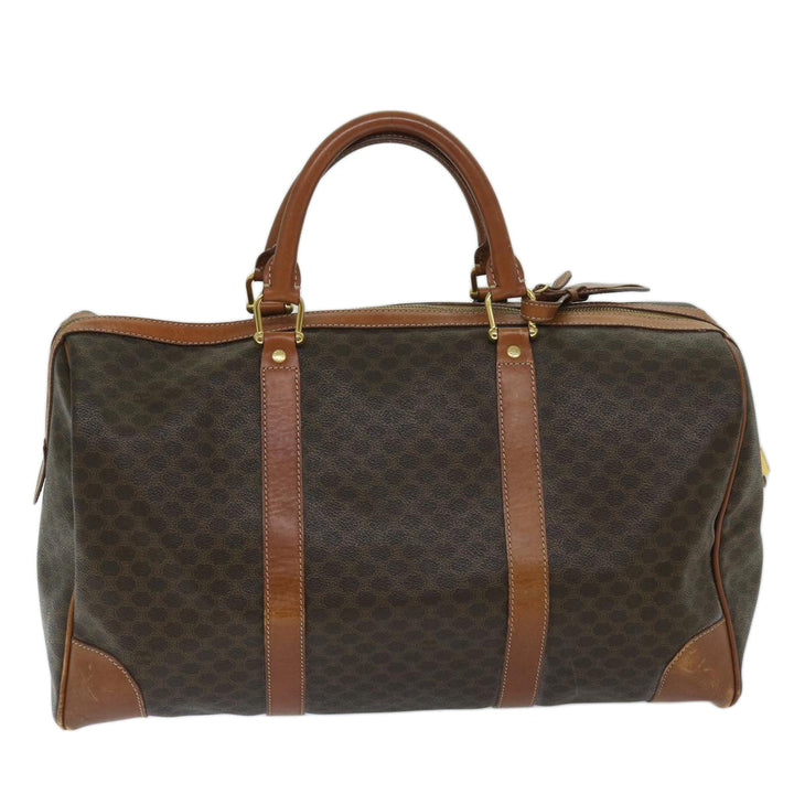 Celine Macadam Canvas Boston Bag PVC Brown 11251
