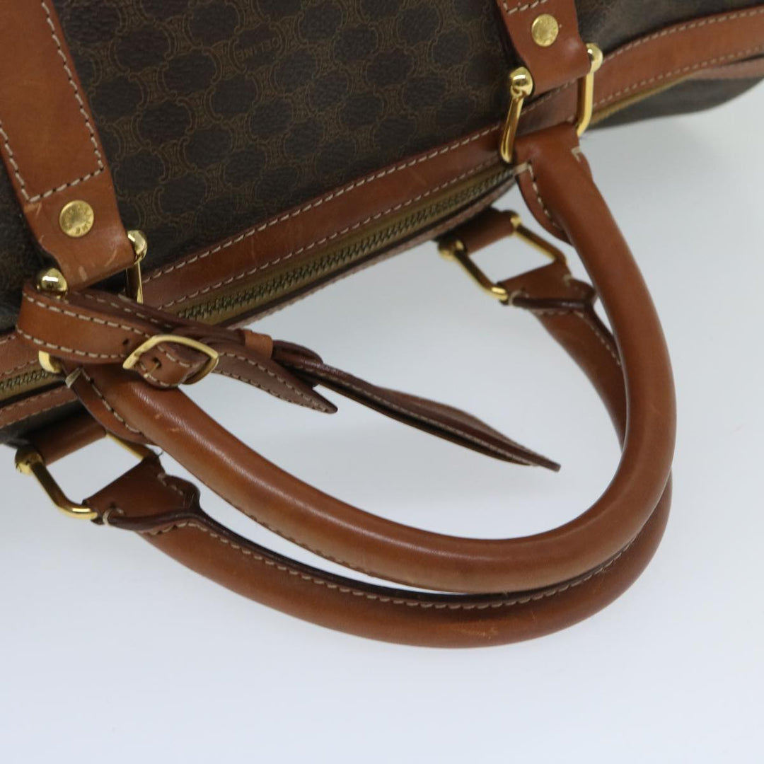 Celine Macadam Canvas Boston Bag PVC Brown 11251