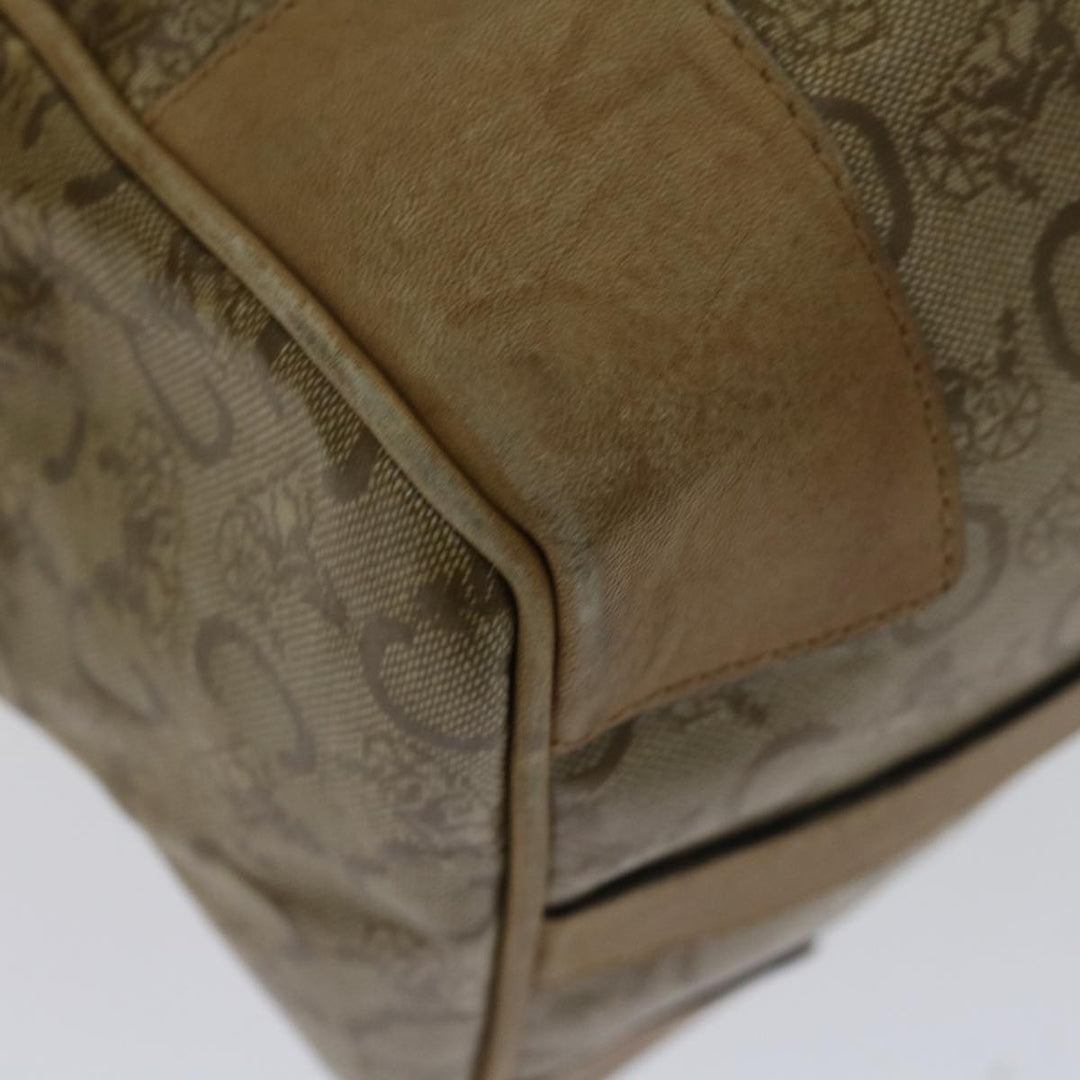 Celine C Macadam Canvas Boston Bag Beige Auth yk11254