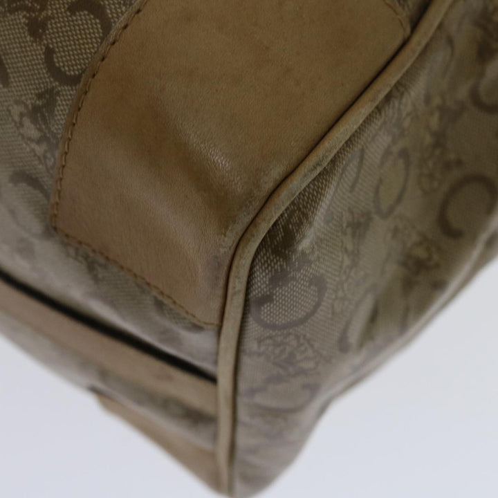 Celine C Macadam Canvas Boston Bag Beige Auth yk11254