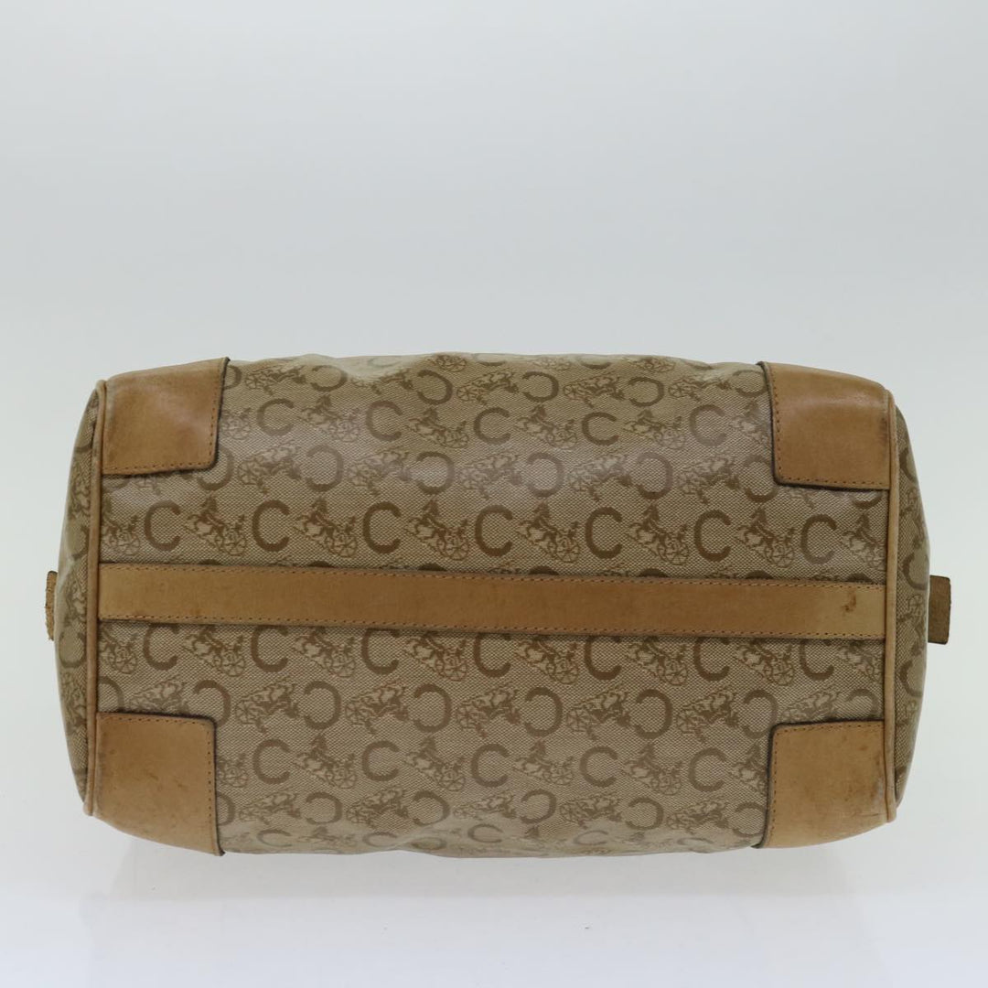Celine C Macadam Canvas Boston Bag Beige Auth yk11254