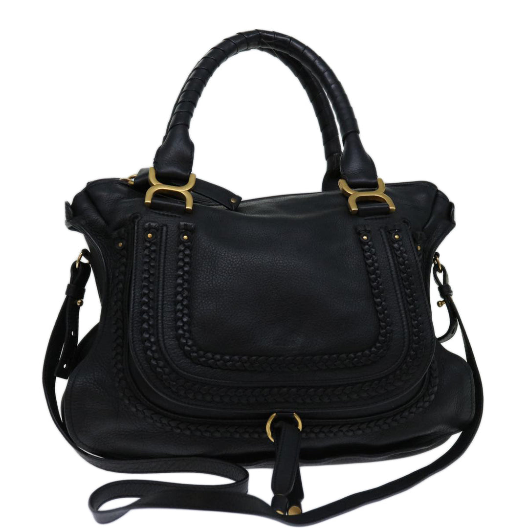Chloe Mercy Hand Bag Leather 2way Black yk11313