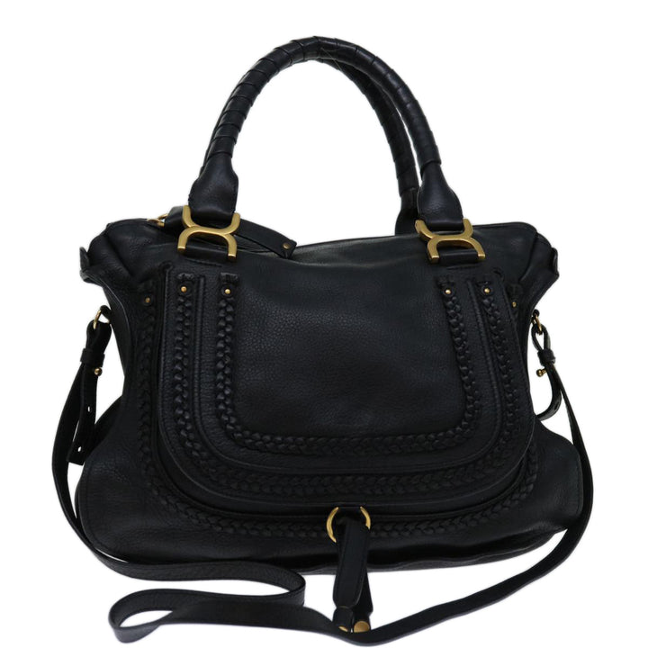 Chloe Mercy Hand Bag Leather 2way Black yk11313