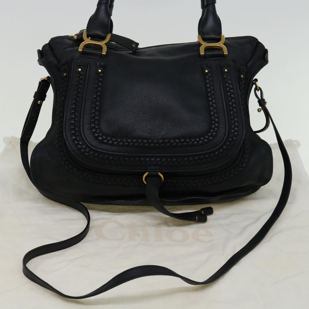 Chloe Mercy Hand Bag Leather 2way Black yk11313