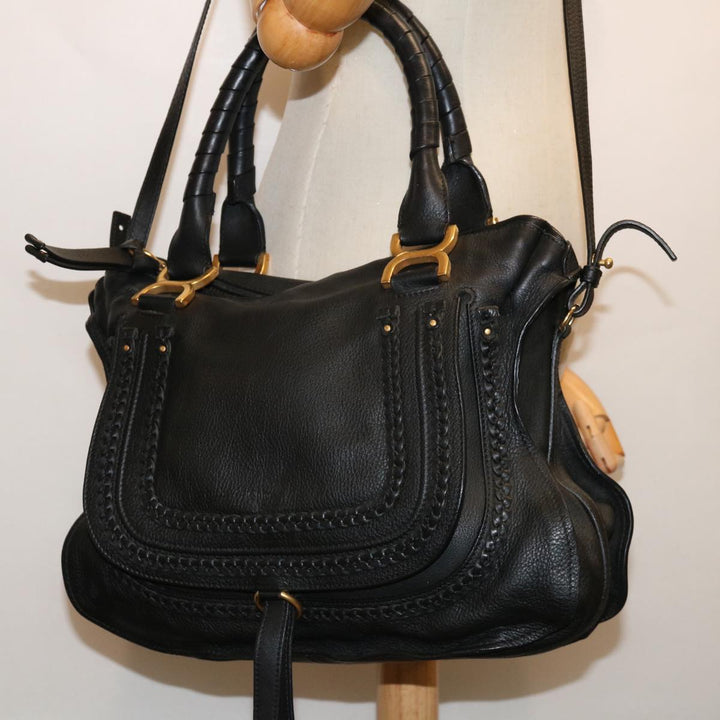 Chloe Mercy Hand Bag Leather 2way Black yk11313