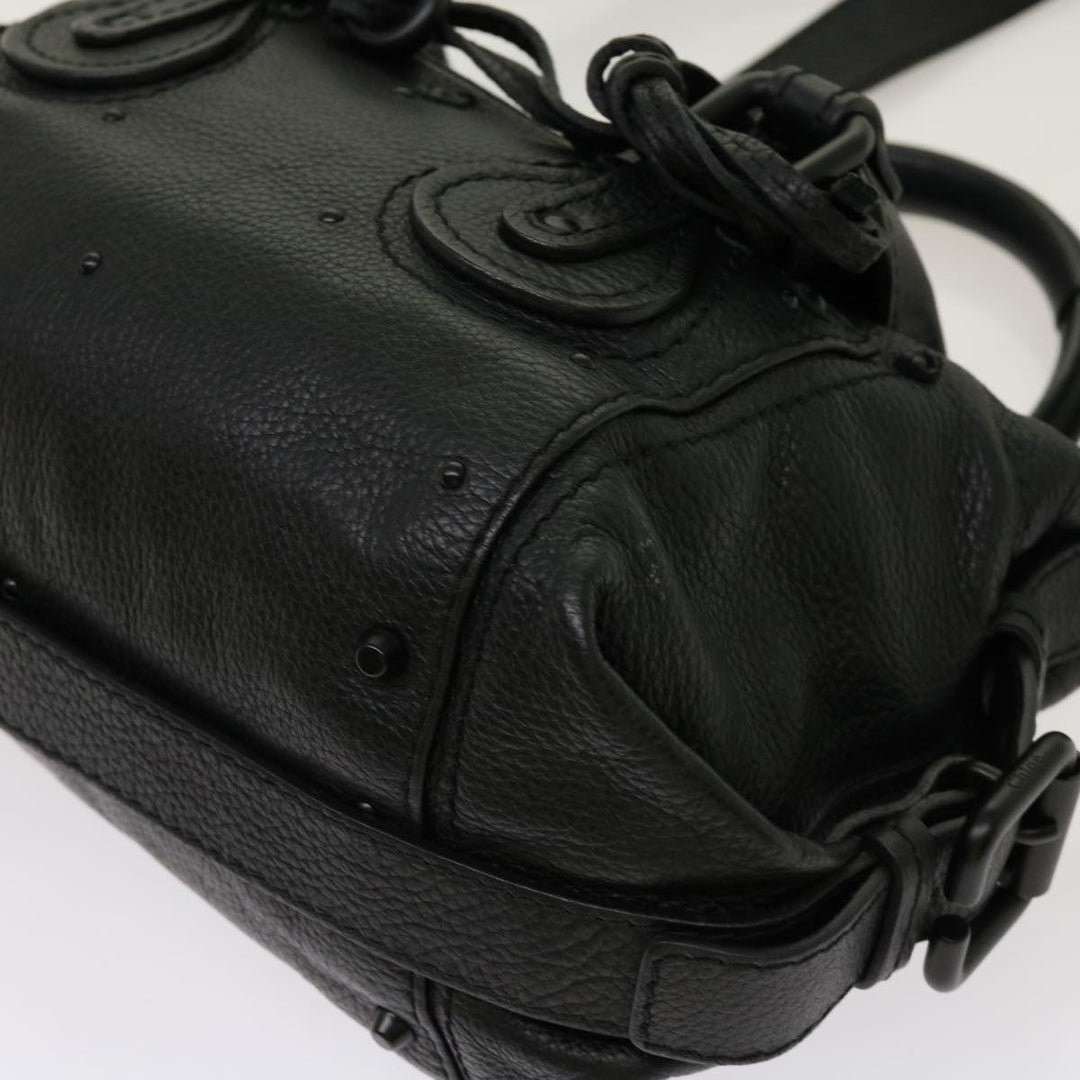 Chloe Paddington Hand Bag Leather 2way Black 04 06 53 yk11349