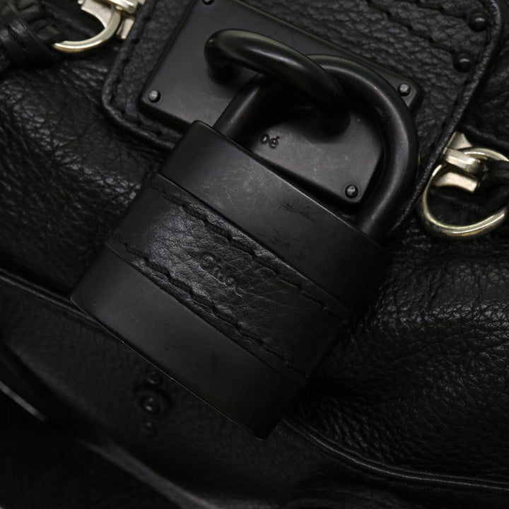 Chloe Paddington Hand Bag Leather 2way Black 04 06 53 yk11349