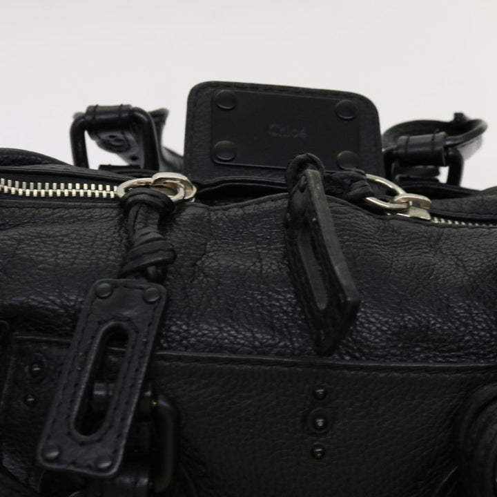 Chloe Paddington Hand Bag Leather 2way Black 04 06 53 yk11349