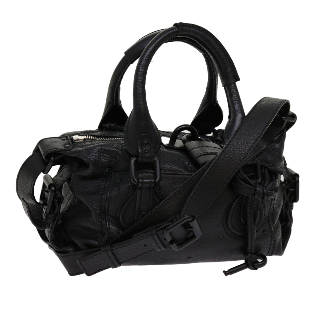 Chloe Paddington Hand Bag Leather 2way Black 04 06 53 yk11349
