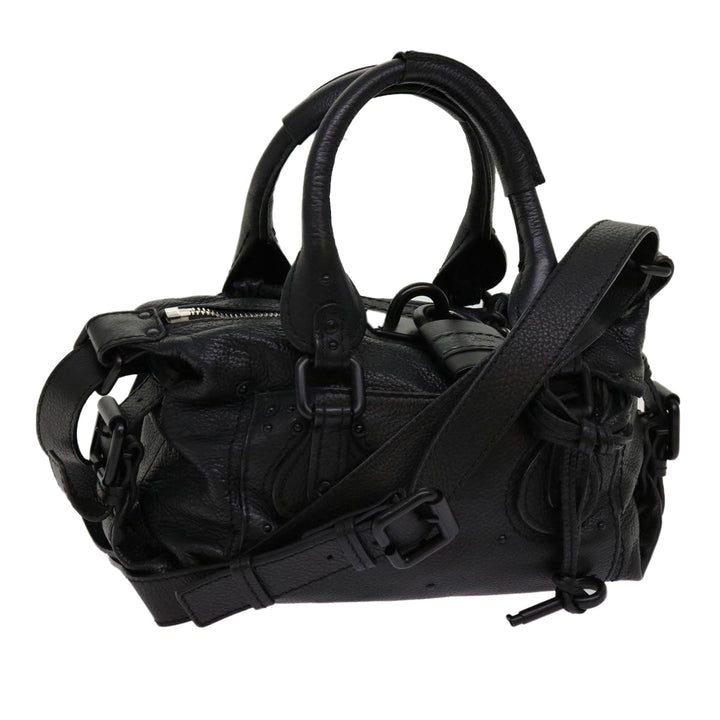 Chloe Paddington Hand Bag Leather 2way Black 04 06 53 yk11349