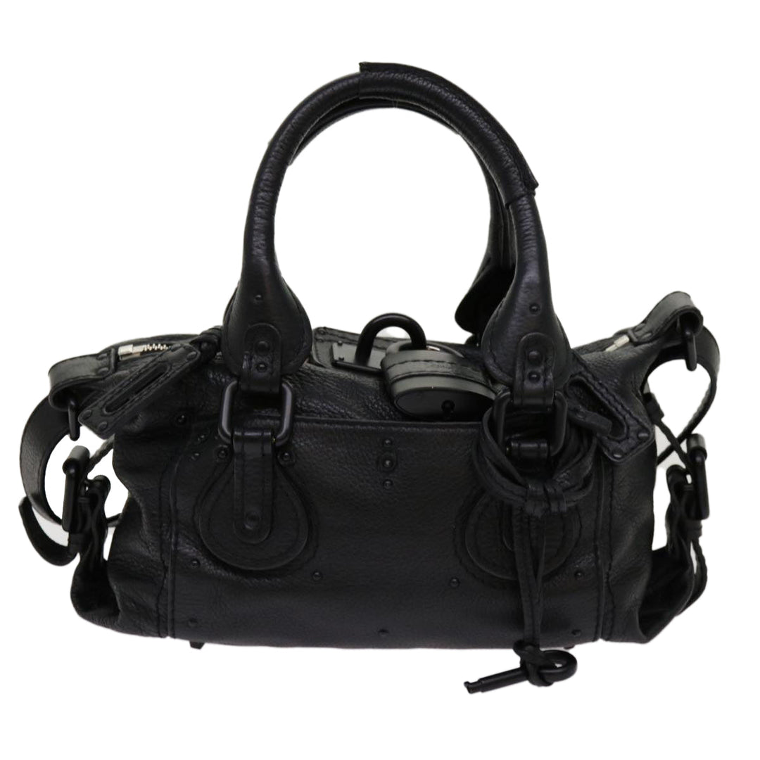 Chloe Paddington Hand Bag Leather 2way Black 04 06 53 yk11349
