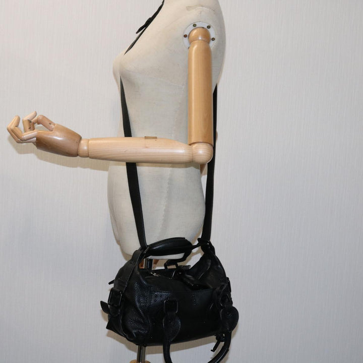 Chloe Paddington Hand Bag Leather 2way Black 04 06 53 yk11349