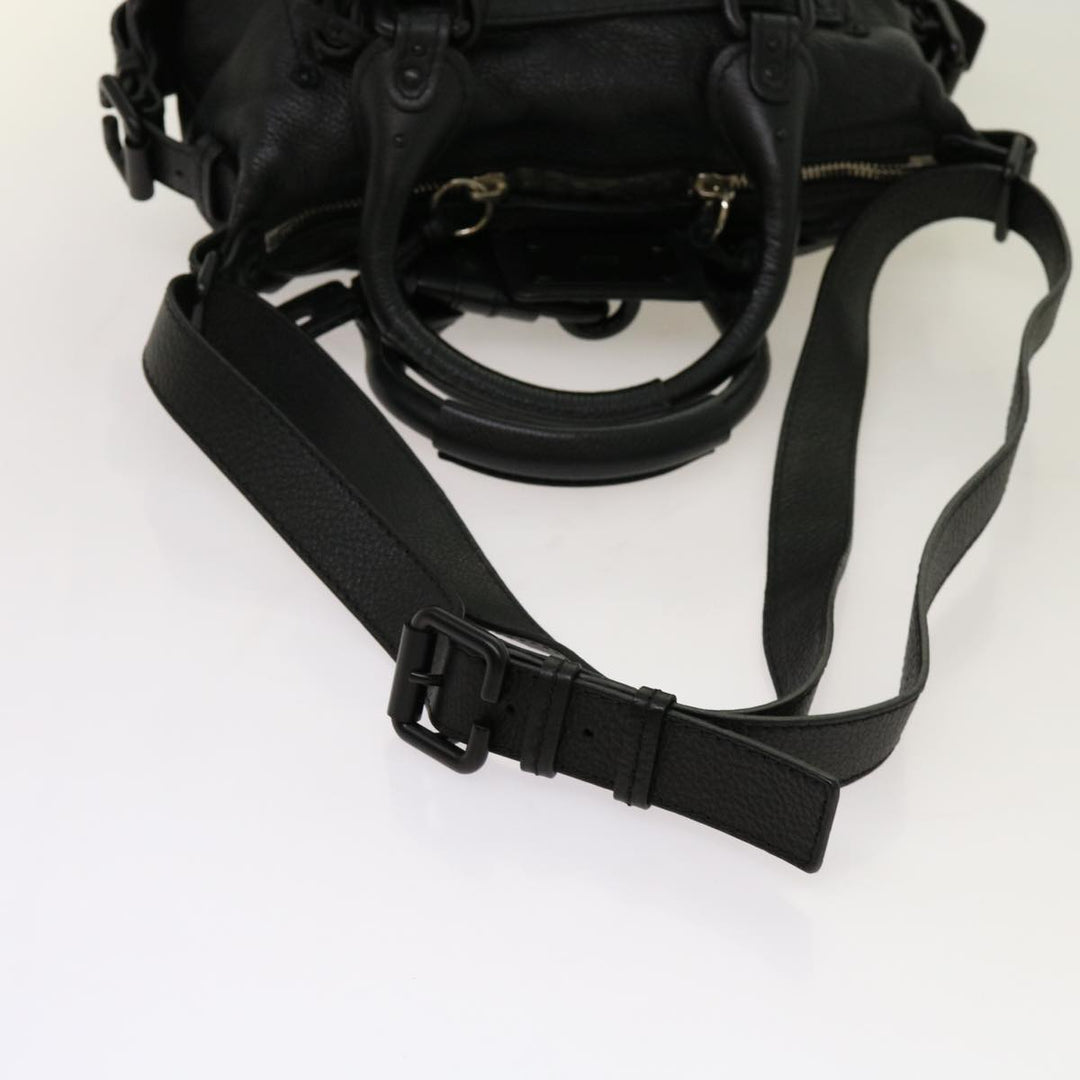 Chloe Paddington Hand Bag Leather 2way Black 04 06 53 yk11349