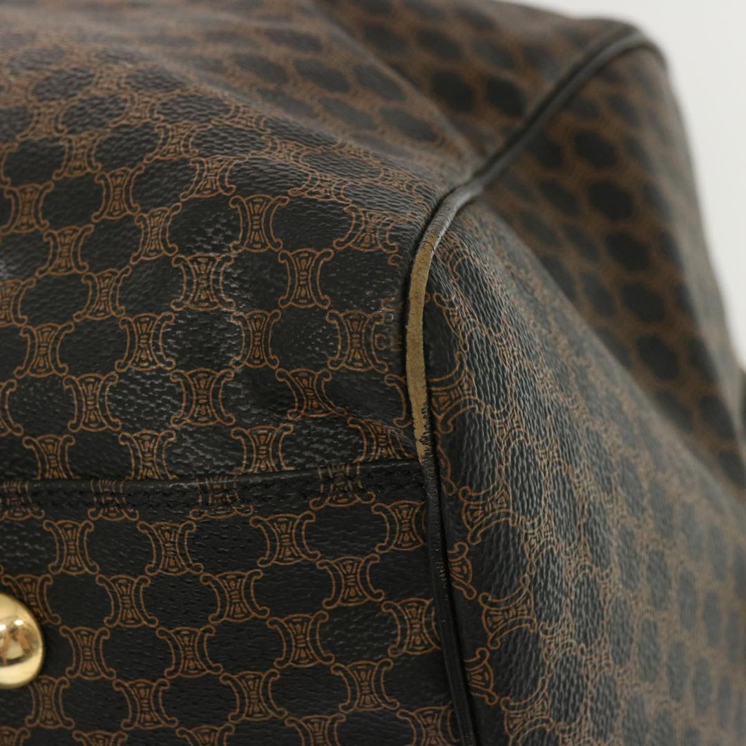 Celine Macadam Canvas Boston Bag PVC Black Auth yk11367