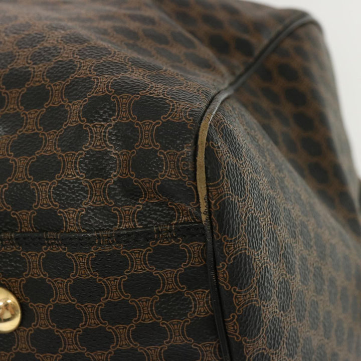 Celine Macadam Canvas Boston Bag PVC Black Auth yk11367