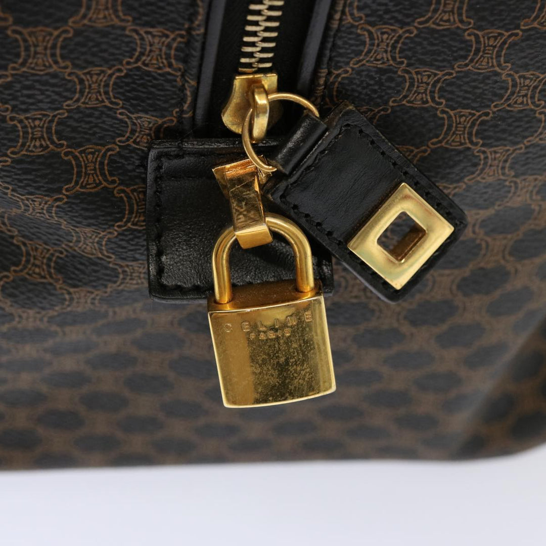 Celine Macadam Canvas Boston Bag PVC Black Auth yk11367