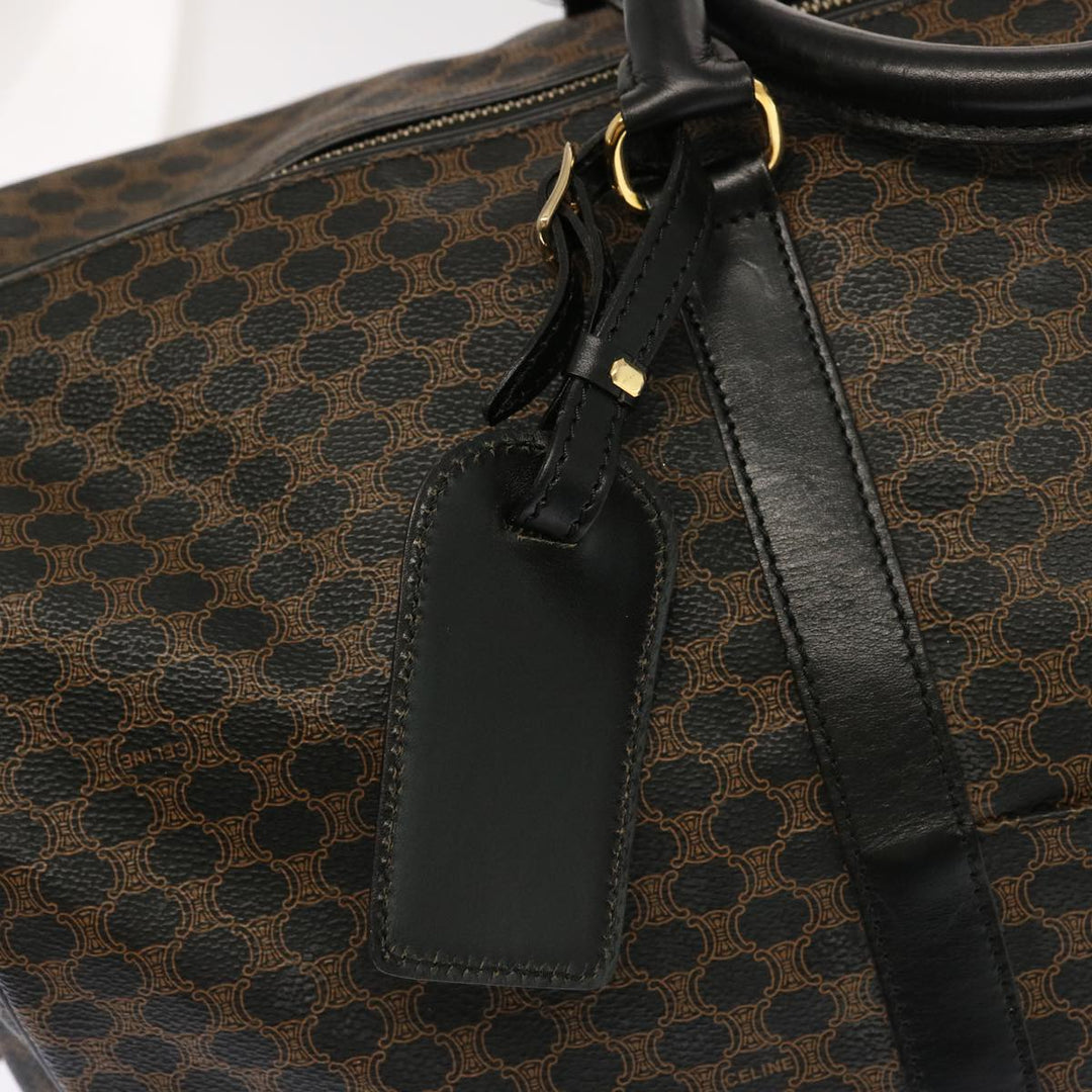 Celine Macadam Canvas Boston Bag PVC Black Auth yk11367
