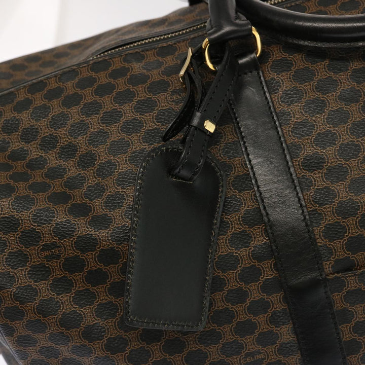 Celine Macadam Canvas Boston Bag PVC Black Auth yk11367